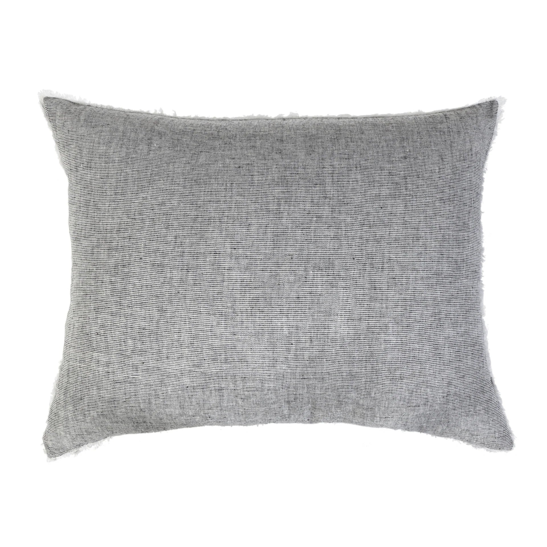 Pom Pom at Home Logan Charcoal Linen Big Pillow with Insert ~ 28” x 36” - Image 1
