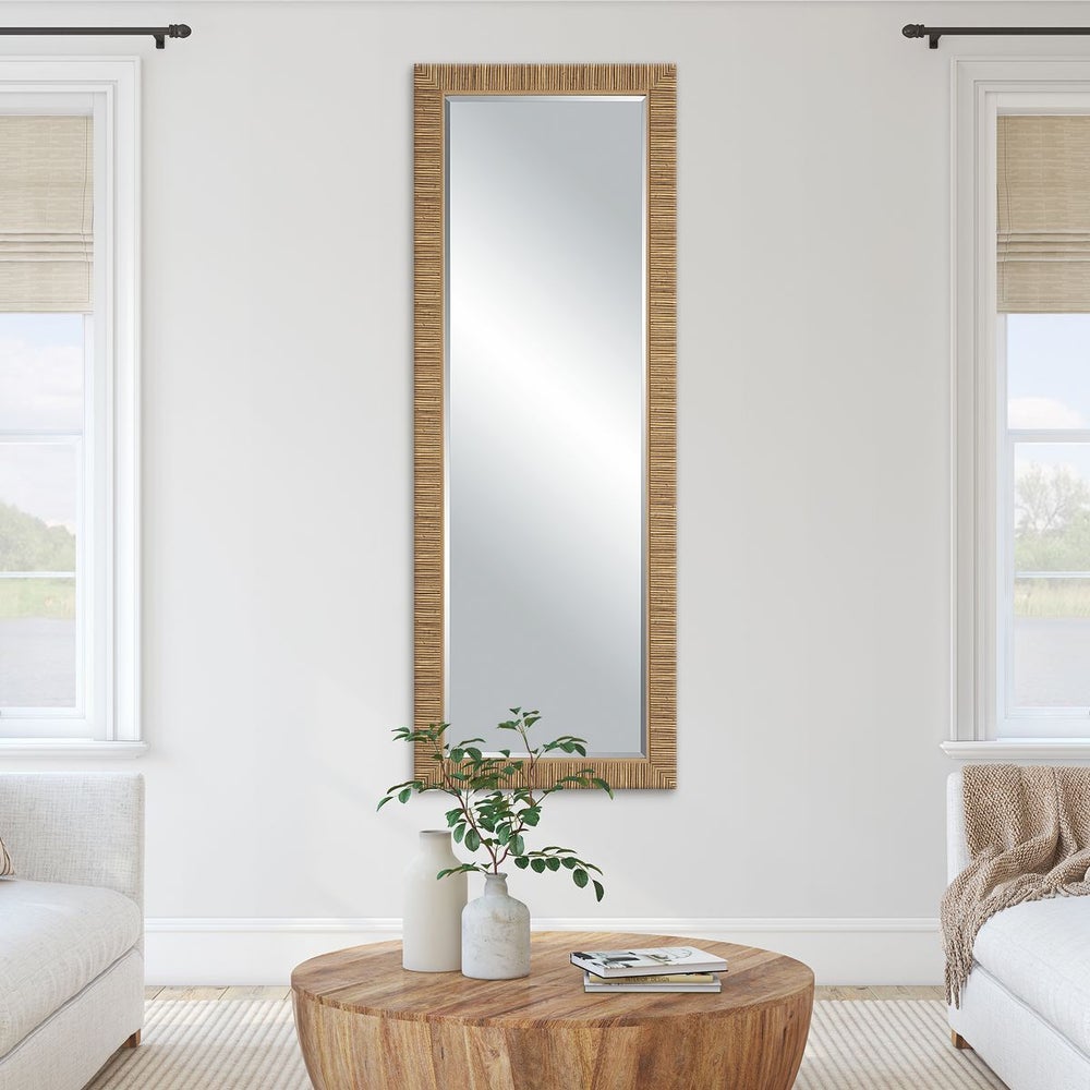 Casa Bella Living Coastal Rattan Framed Dressing Mirror - Image 1