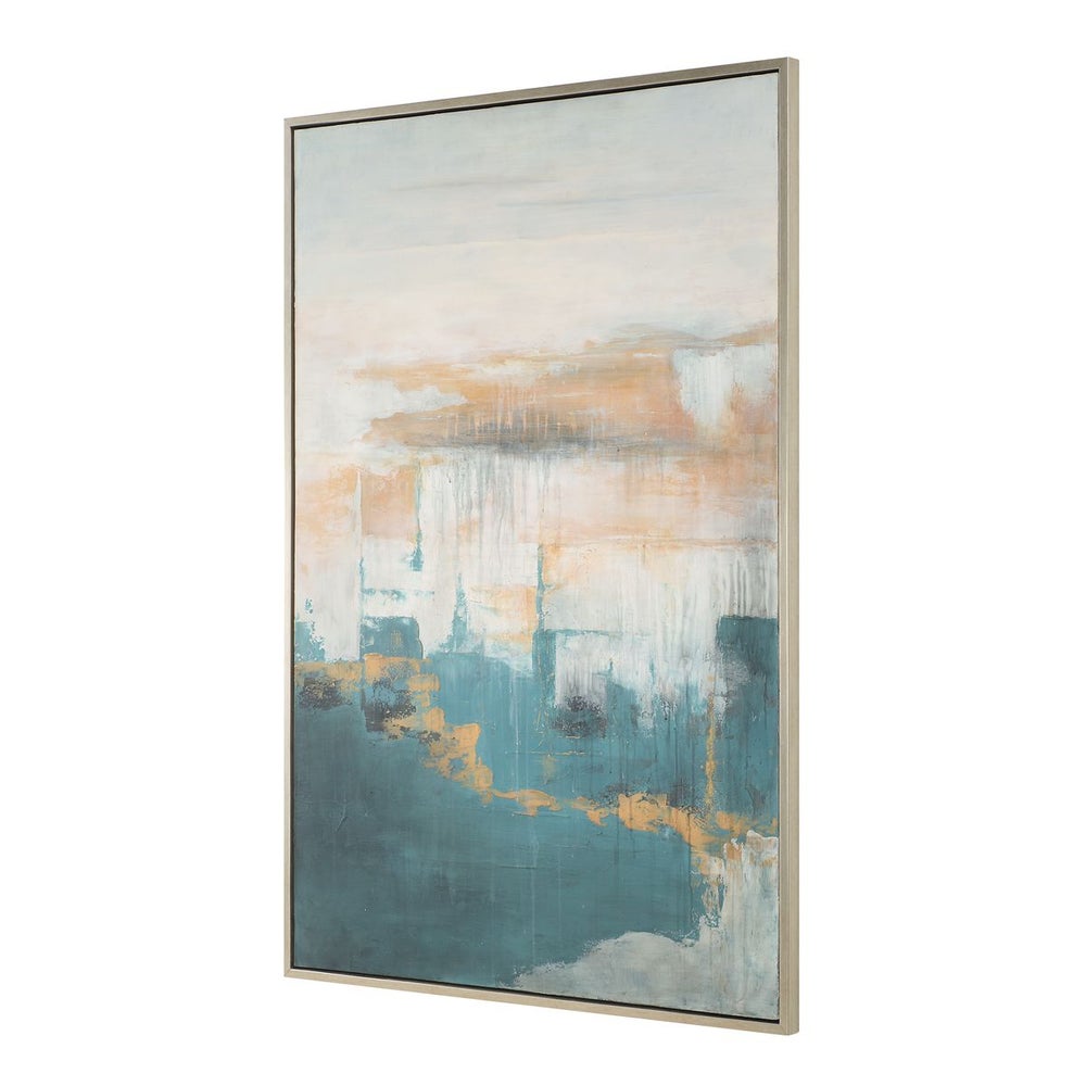 Uttermost Eastside Coastal Hand Painted Canvas With Gold Frame - Image 3
