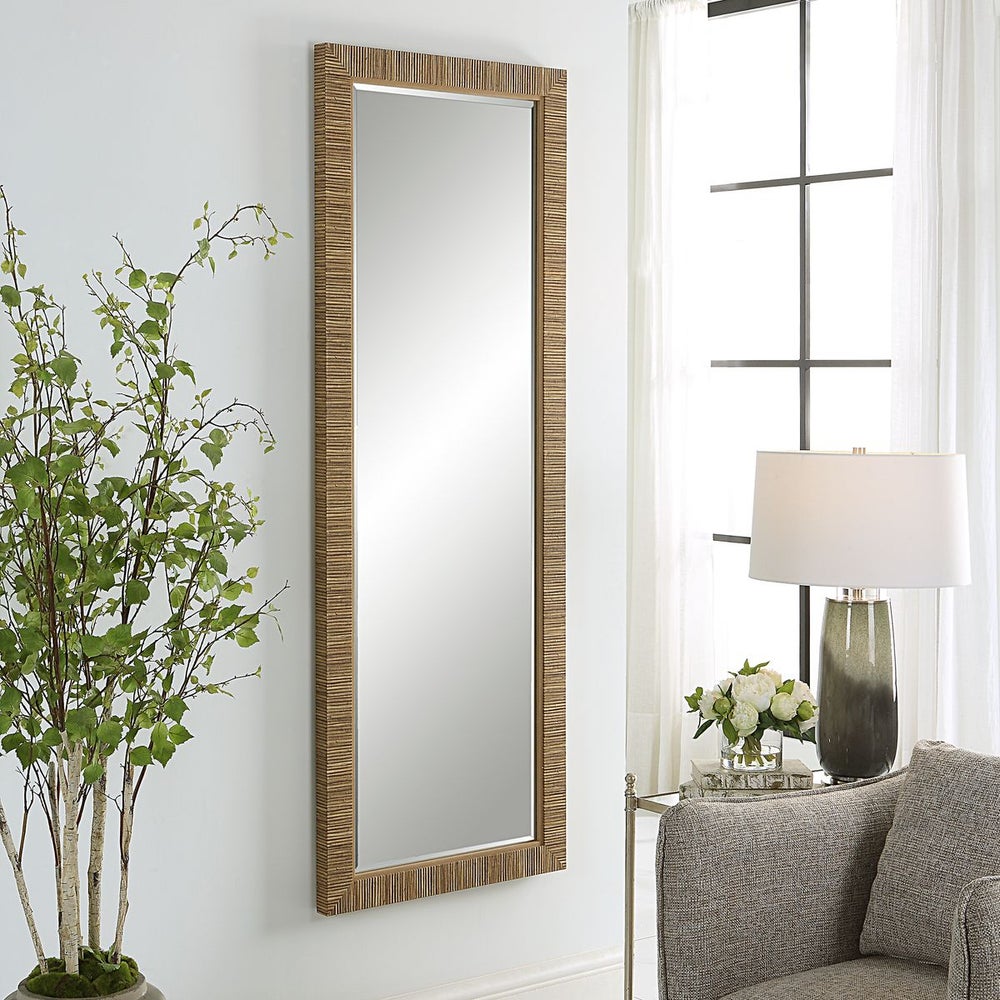Casa Bella Living Coastal Rattan Framed Dressing Mirror - Image 3