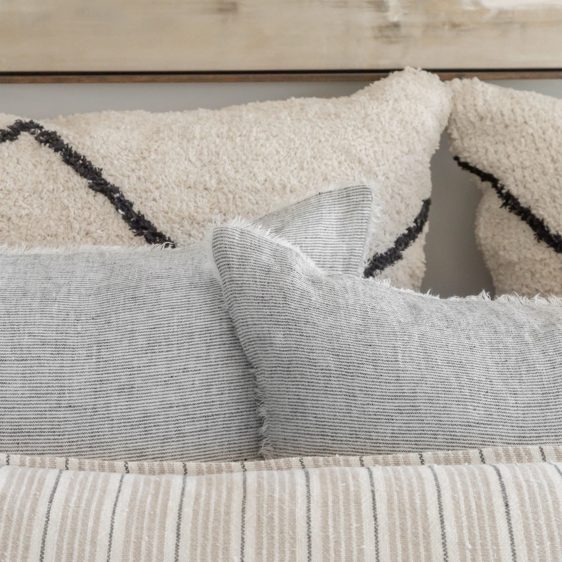 Pom Pom at Home Logan Navy Linen Big Pillow with Insert ~ 28” x 36” - Image 2