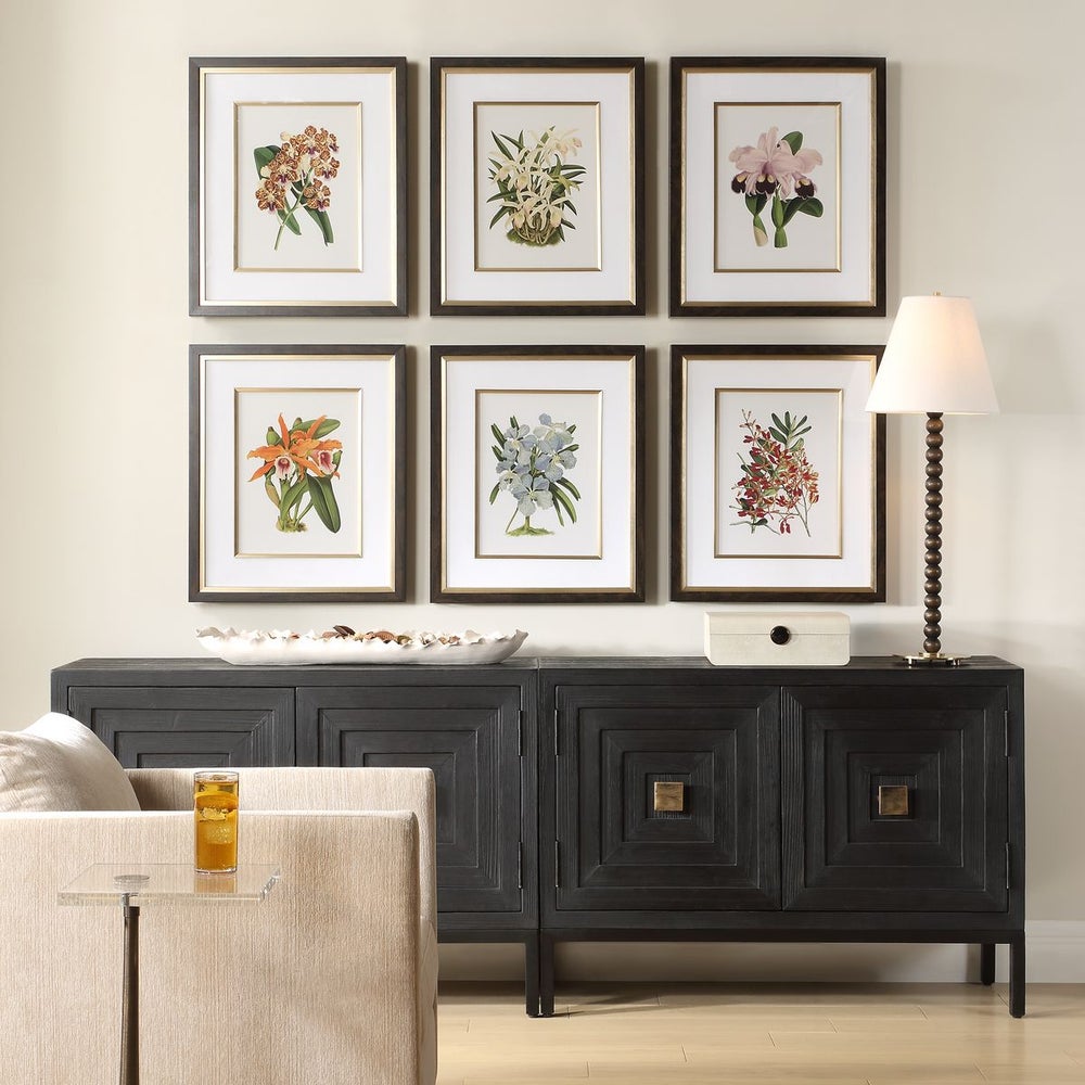 Uttermost Orchid Botanical Framed Prints ~ Set Of 6 - Image 1