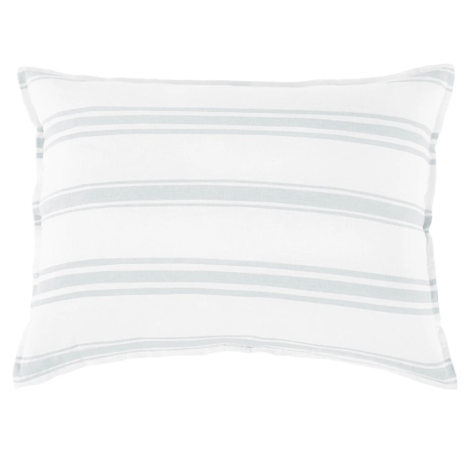 Pom Pom at Home Jackson White and Ocean Striped Linen Big Pillow with Insert ~ 28” x 36” (Copy) - Image 1