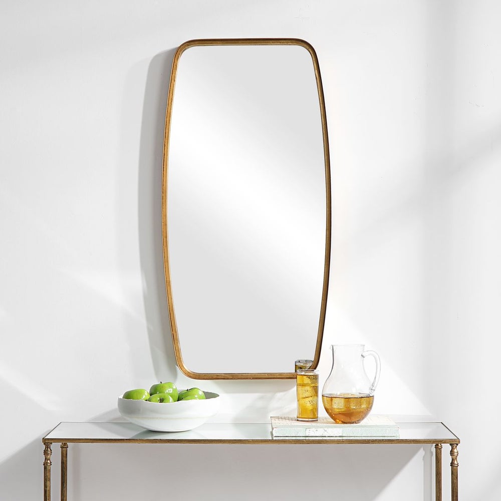 Casa Bella Living Thick Gold Leaf Metal Band Framed Mirror - Image 1