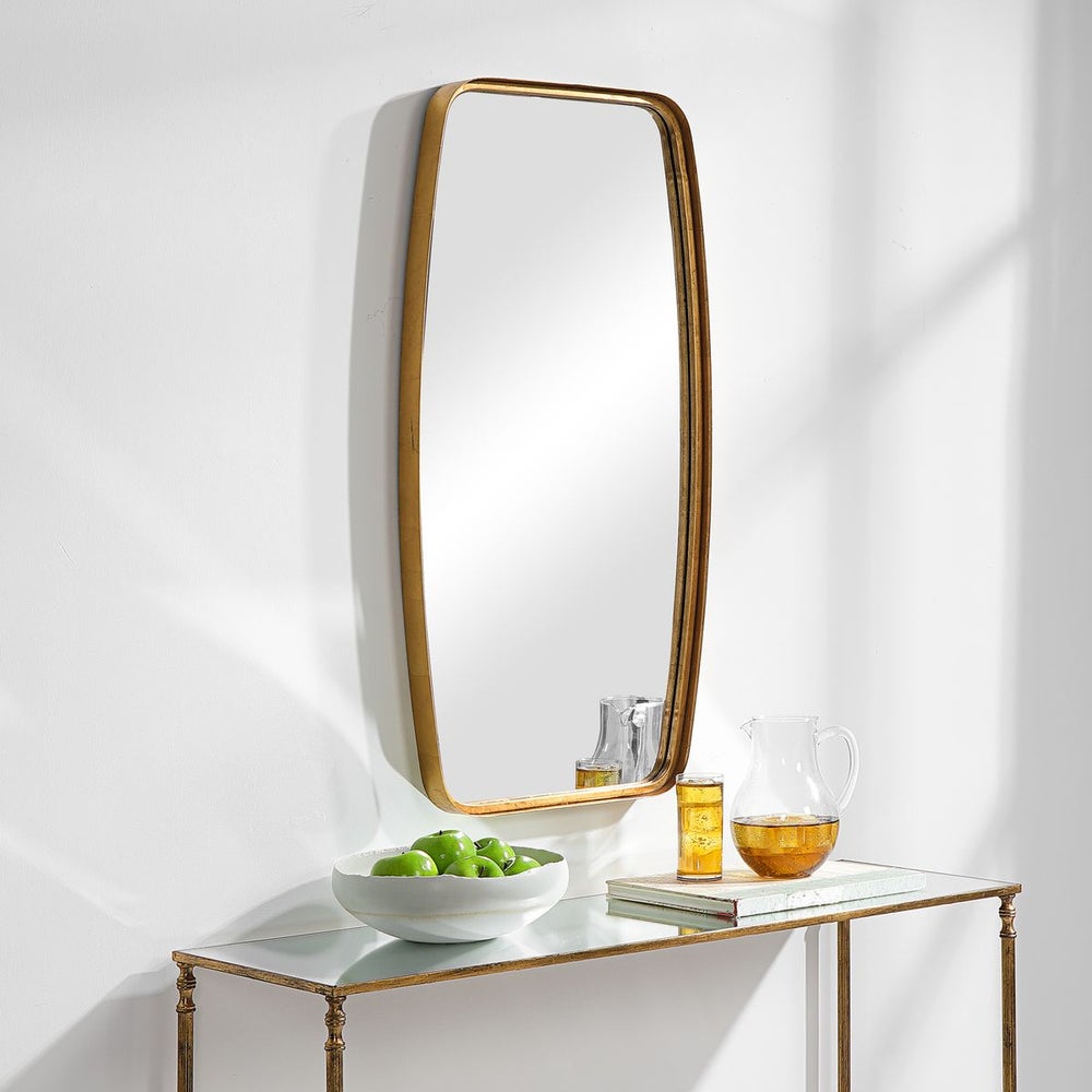 Casa Bella Living Thick Gold Leaf Metal Band Framed Mirror - Image 3
