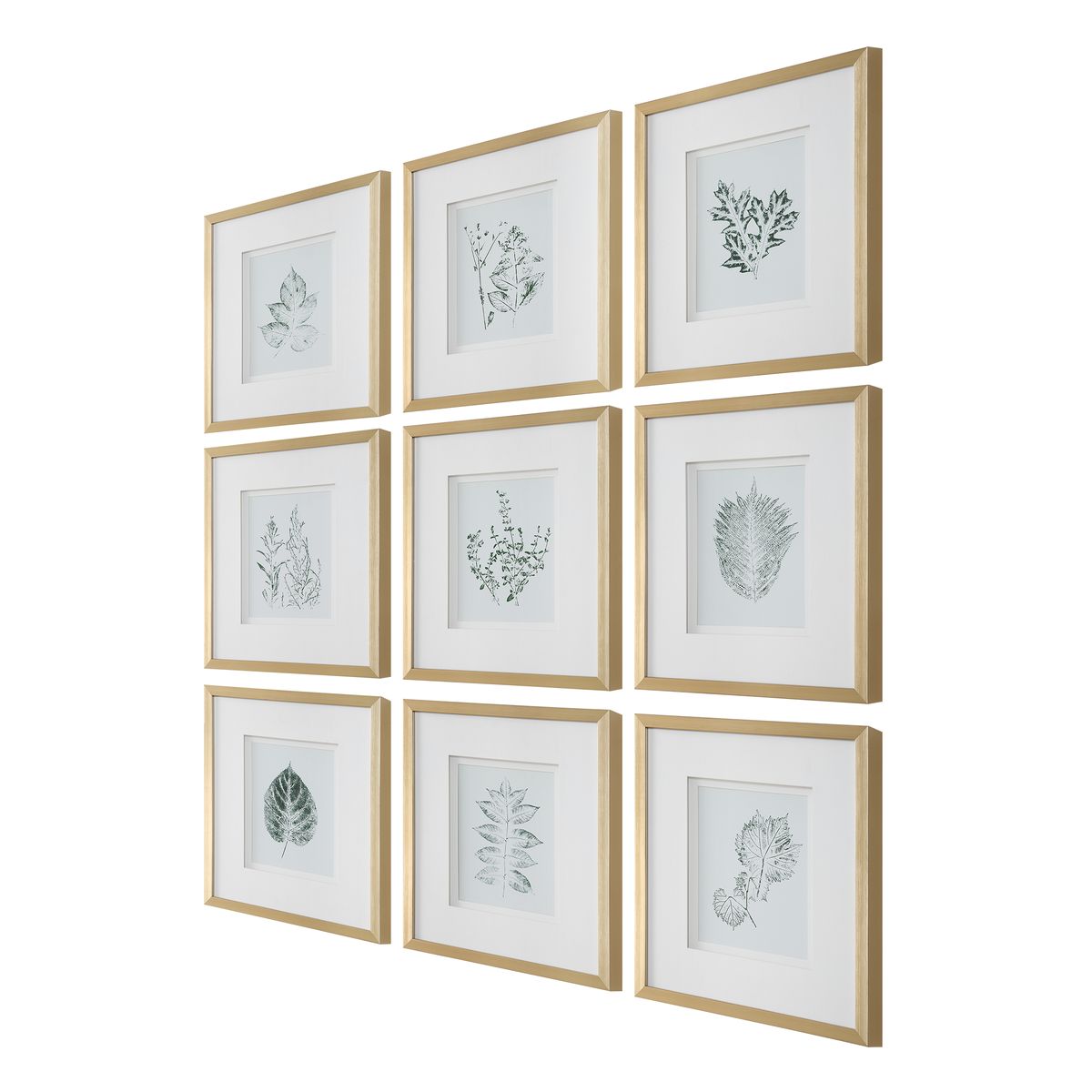 Uttermost Natures Script Framed Set of 9 Botanical Prints - Image 3