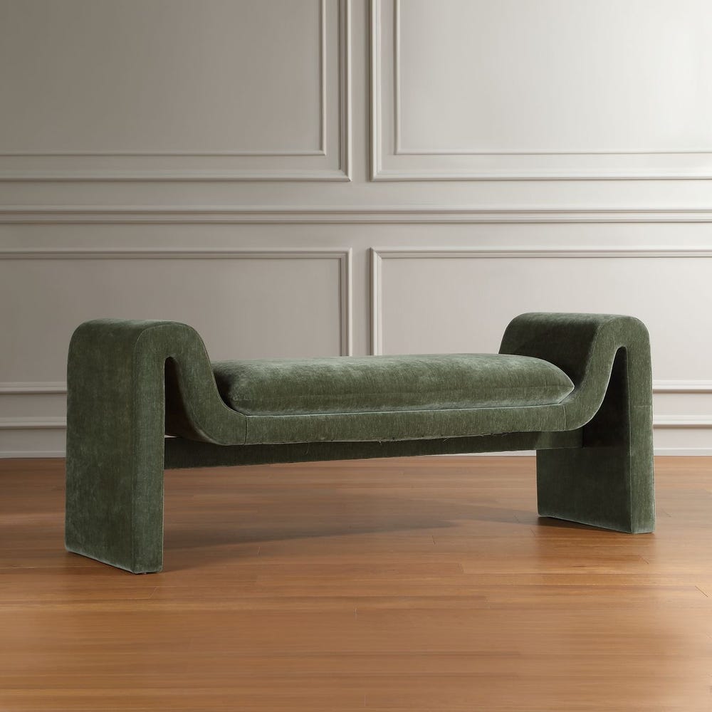 Uttermost Manson Moss Velvet Upholstered Bench - Image 2