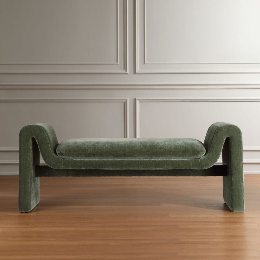 Uttermost Manson Moss Velvet Upholstered Bench - Image 3