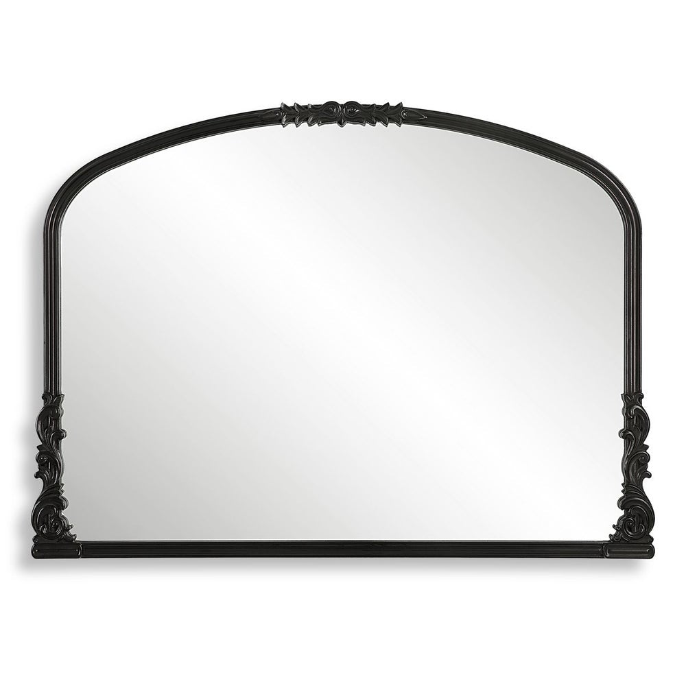 Casa Bella Living Satin Black Baroque Style Mirror - Image 2