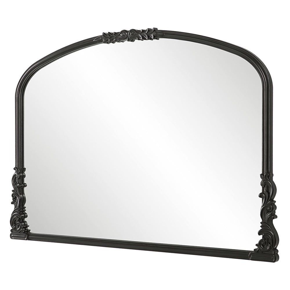 Casa Bella Living Satin Black Baroque Style Mirror - Image 3