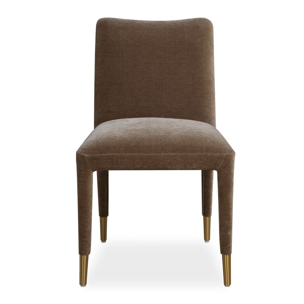 Uttermost Conifer Rich Truffle Velvet Modern Dining Chairs ~ Set Of Two - Image 3