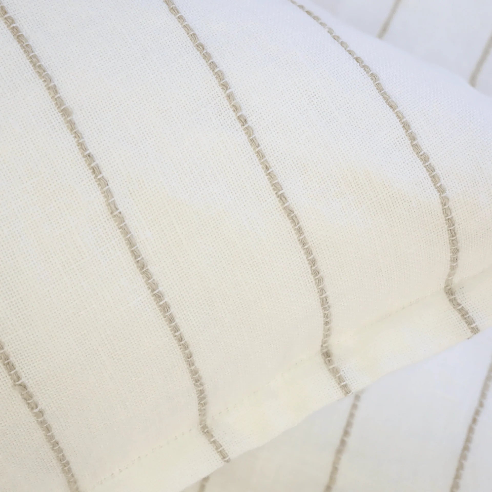 Pom Pom at Home Blake White and Natural Linen Striped Big Pillow with Insert  ~ 28 x 36 - Image 2