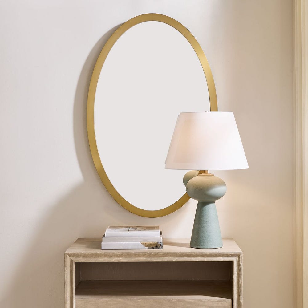 Uttermost Elstree Antique Brass Finish Oval Mirror - Image 1