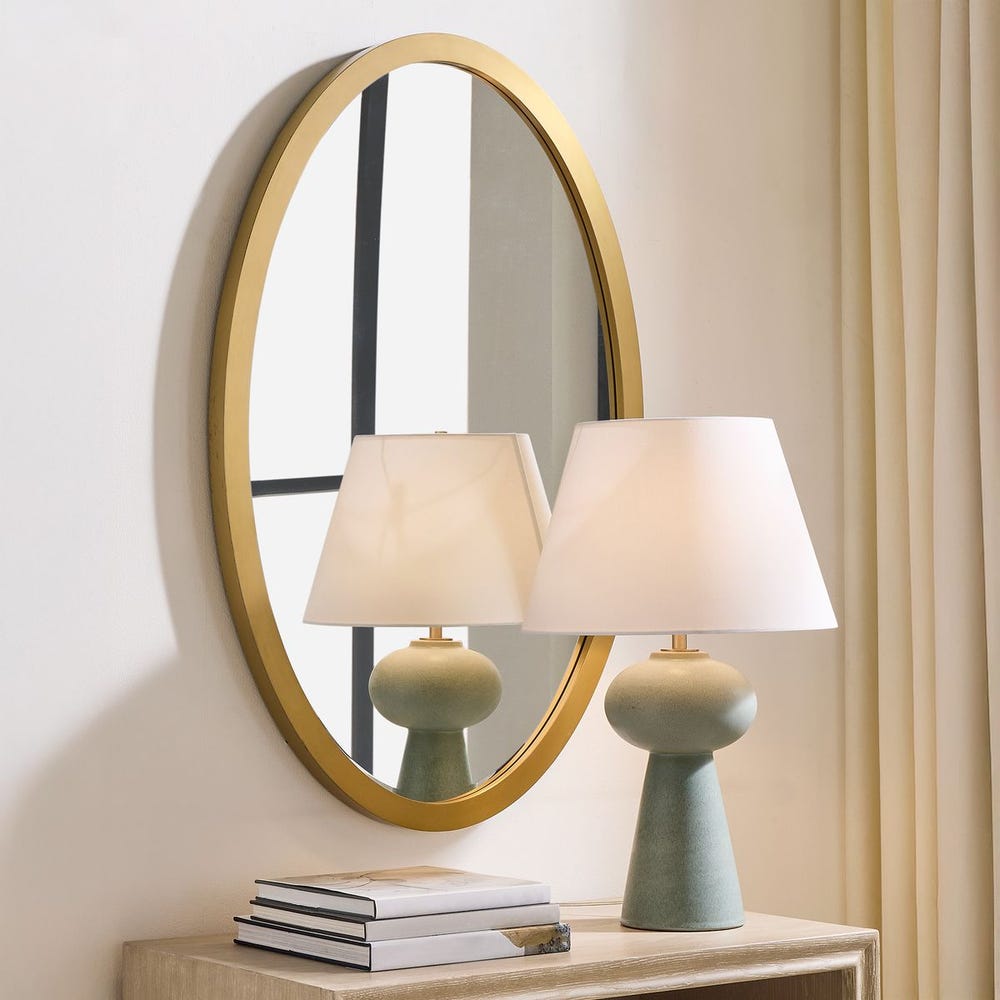 Uttermost Elstree Antique Brass Finish Oval Mirror - Image 2
