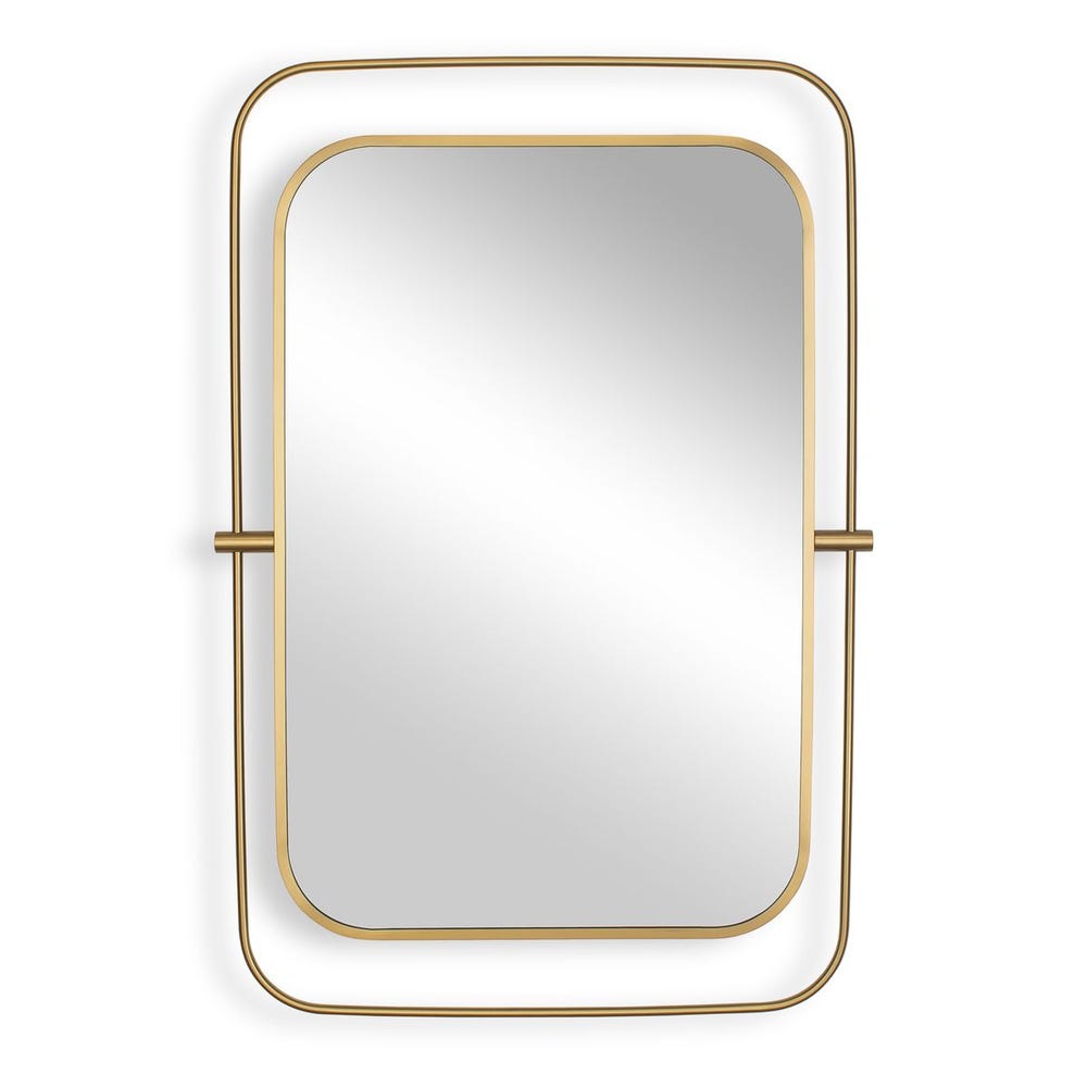 Uttermost Moreni Rounded Corners With Plated Antique Brass Mirror - Image 1
