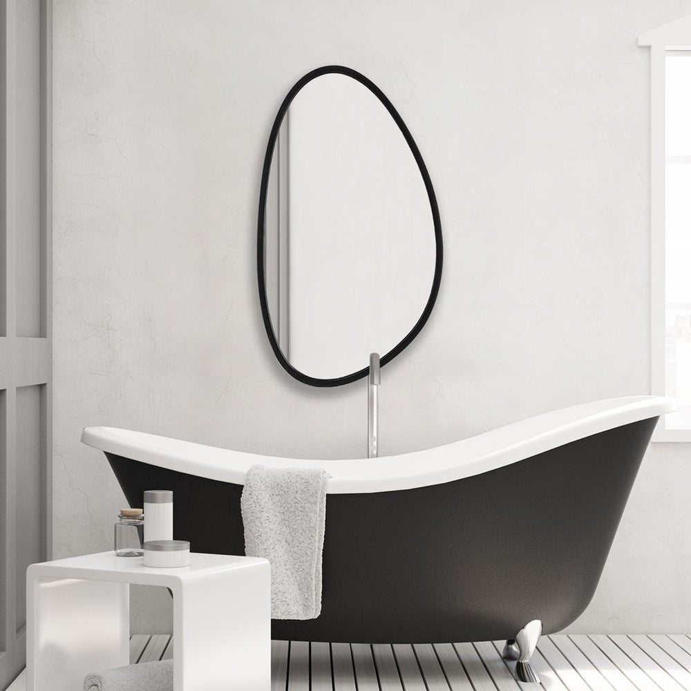 Casa Bella Living Matte Black Asymmetrical Frame Mirror - Image 2