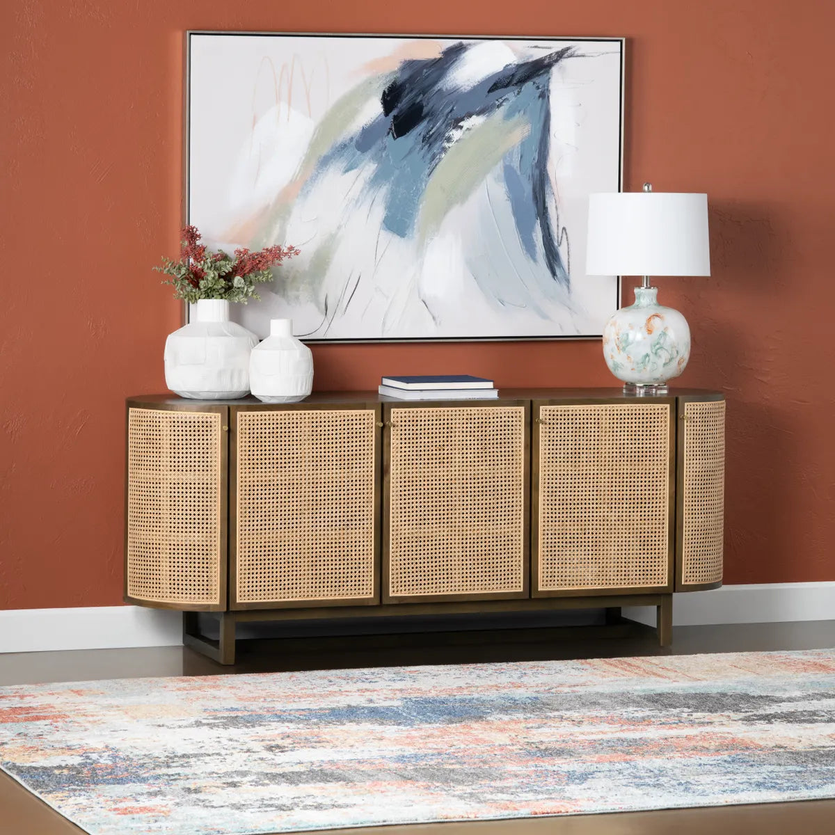 Crestview Collection Domingo Cane Sideboard - Image 1