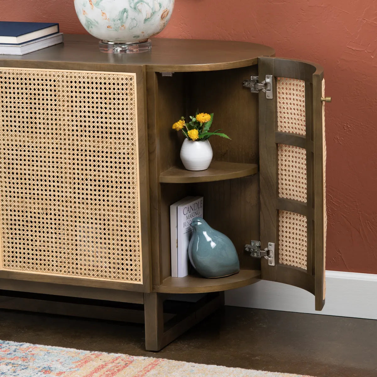 Crestview Collection Domingo Cane Sideboard - Image 3