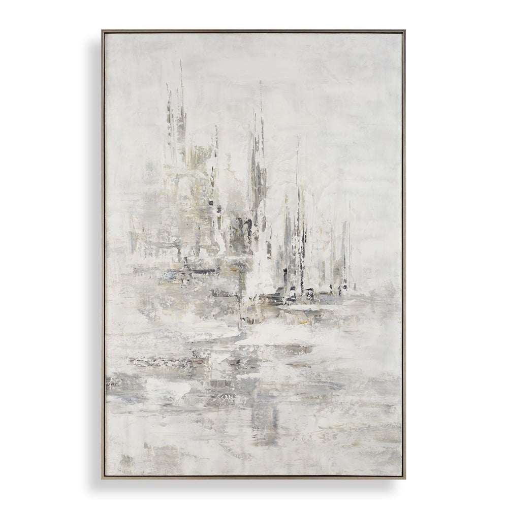 Uttermost Hours In Silence Hand Painted Canvas With Gold Frame - Image 2
