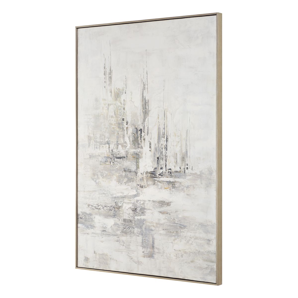 Uttermost Hours In Silence Hand Painted Canvas With Gold Frame - Image 3