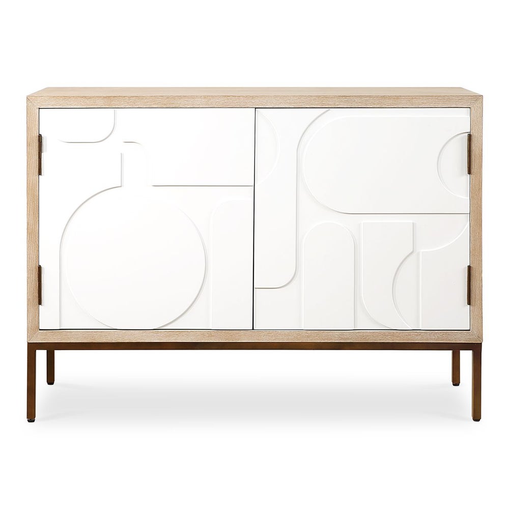 Uttermost Weimar Contemporary Geometric Cream 2 Door Cabinet - Image 3