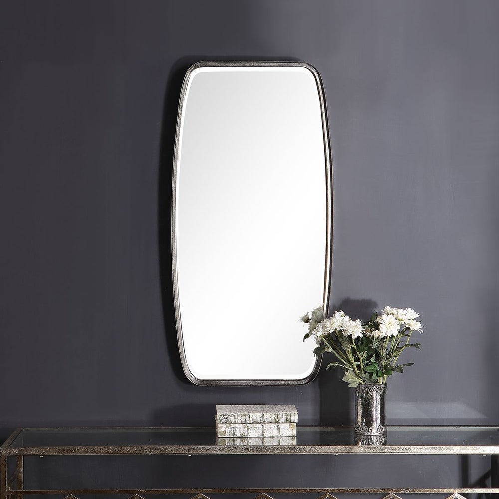 Casa Bella Living Antique Silver Leaf Rounded Corners Mirror - Image 3