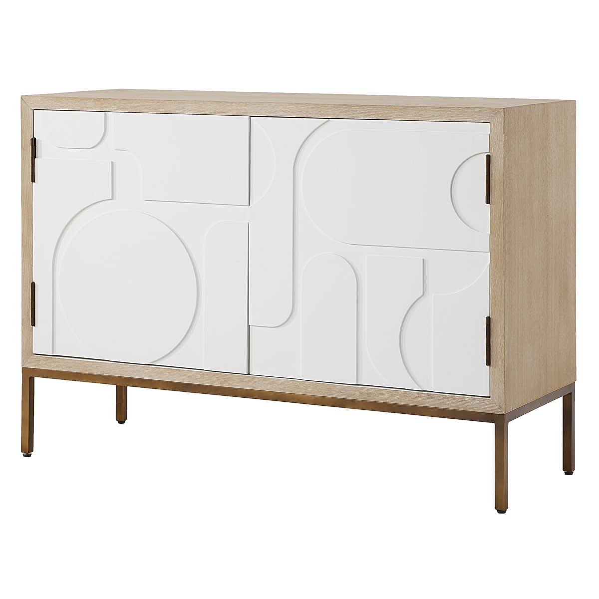 Uttermost Weimar Contemporary Geometric Cream 2 Door Cabinet - Image 2