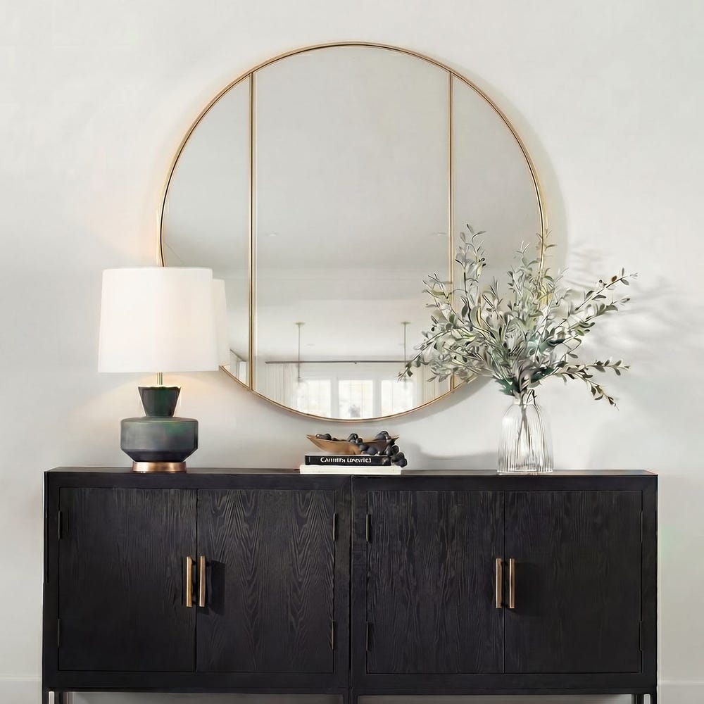 Uttermost Amram Rich Antique Brass Round Mirror - Image 3