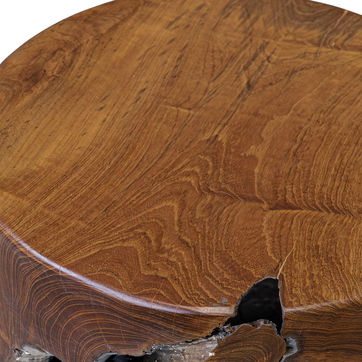 Uttermost Rafe Teak Wood Round Accent Stool - Image 3