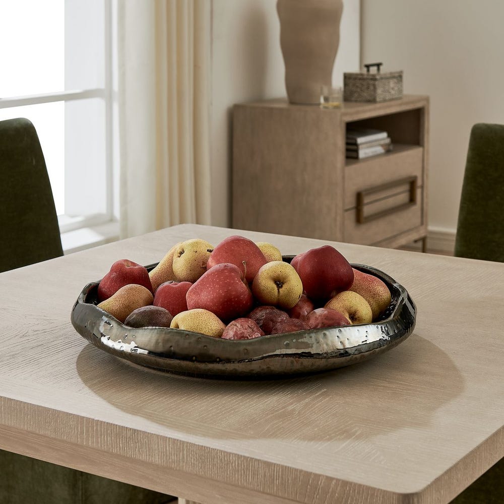 Uttermost Stardust Ripple Black Decorative Bowl ~ Indoor & Outdoor Use
