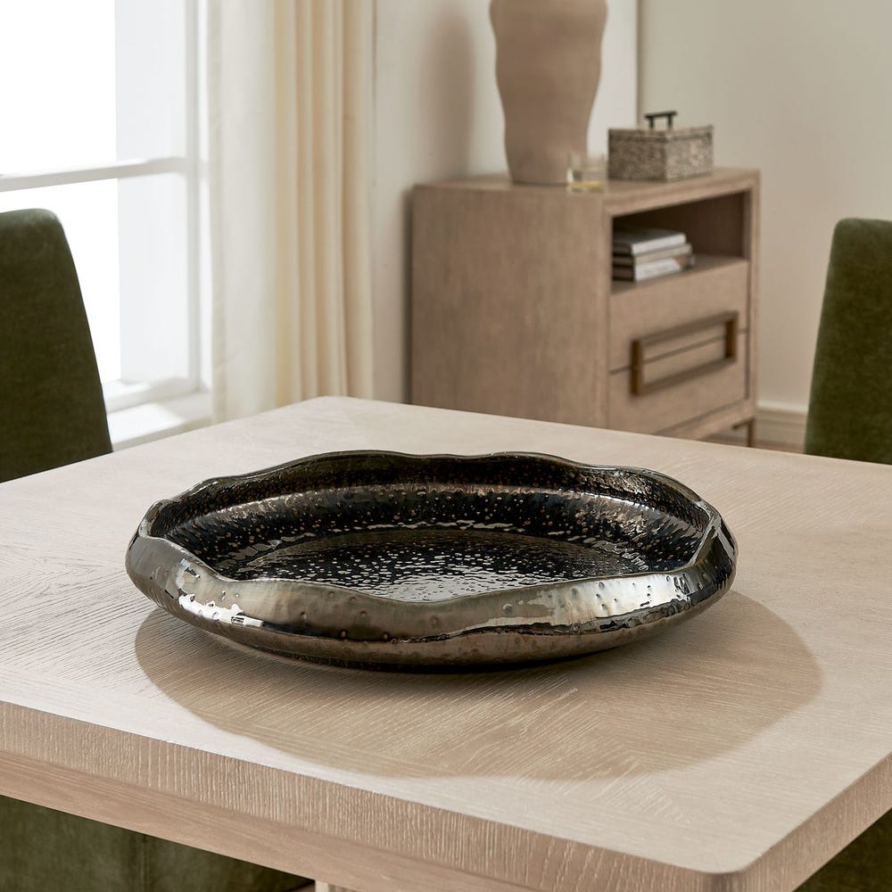 Uttermost Stardust Ripple Black Decorative Bowl ~ Indoor & Outdoor Use - Image 2