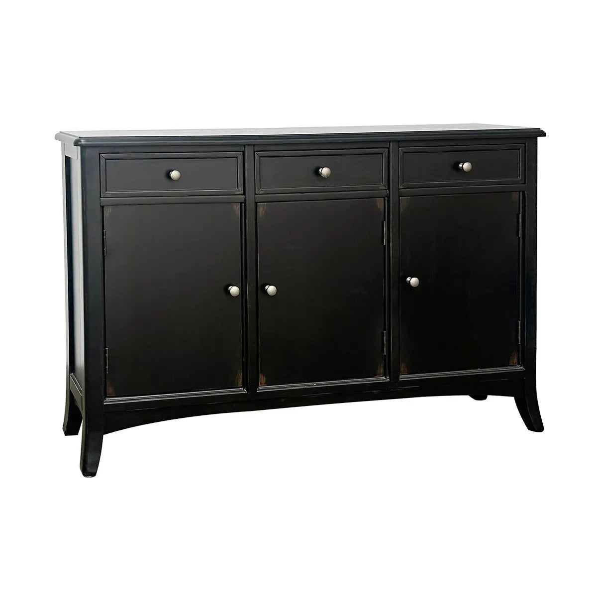 Crestview Collection Vincent Black Three- Drawer Sideboard