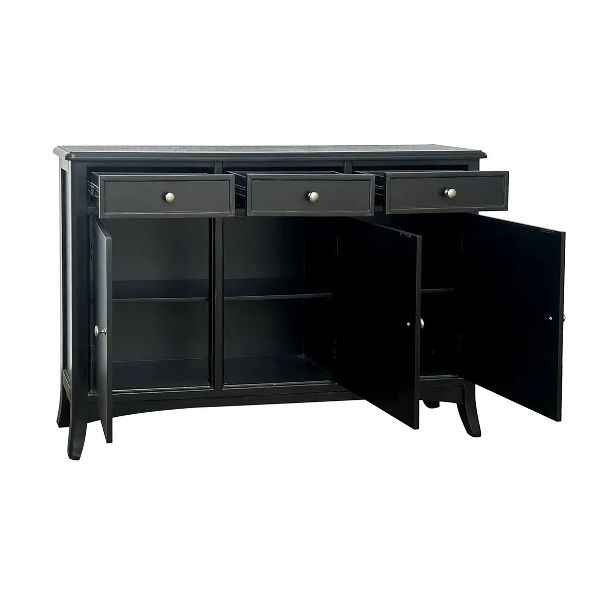 Crestview Collection Vincent Black Three- Drawer Sideboard - Image 3