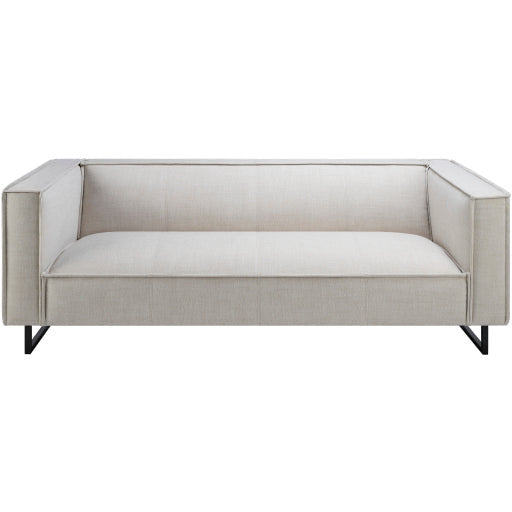 Surya Dylan Modern White Linen Square Arm Sofa - Image 1