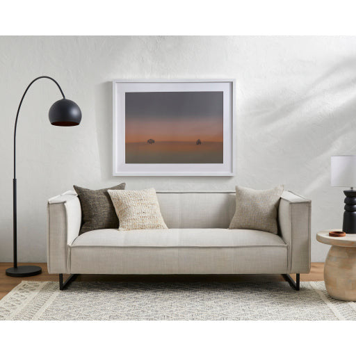 Surya Dylan Modern White Linen Square Arm Sofa - Image 2