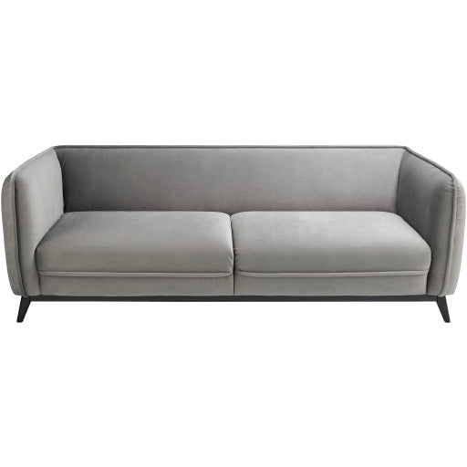 Surya Bruce Modern Soft Gray Velvet Sofa - Image 1
