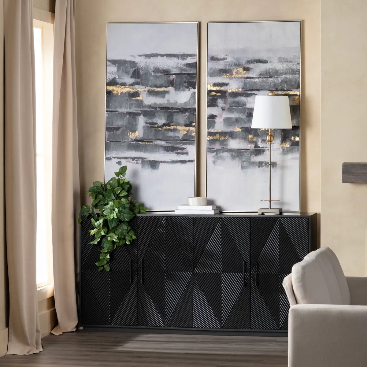 Crestview Collection Watson Black Sideboard - Image 1