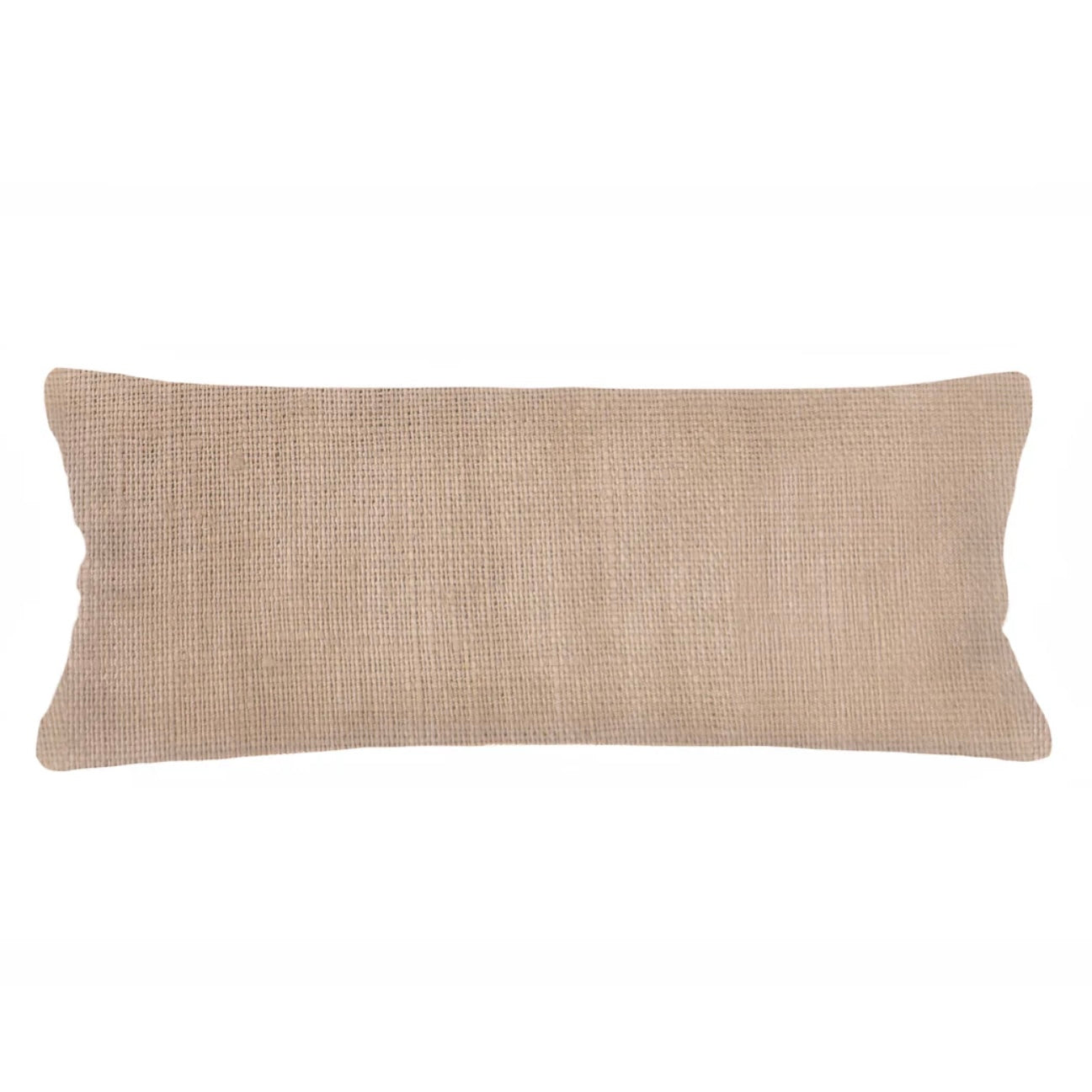 Anaya Home So Soft Linen Camel Beige Lumbar Pillow 14x40 With Down Insert - Image 1