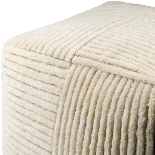 Surya Tunisia Modern Hand Knotted Wool Pouf Ottoman TUPF-001 - Image 3
