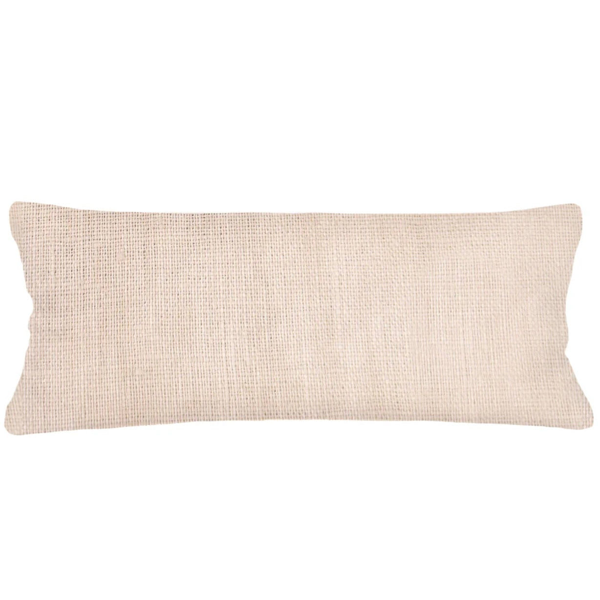 Anaya Home So Soft Linen Sandy Beige Lumbar Pillow 14x40 With Down Insert - Image 1