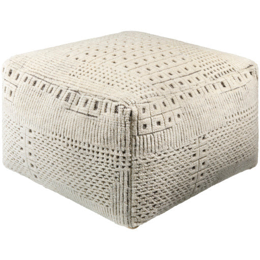 Surya Tunisia Modern Hand Knotted Wool Pouf Ottoman TUPF-002 - Image 2