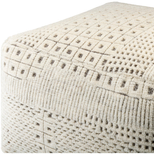Surya Tunisia Modern Hand Knotted Wool Pouf Ottoman TUPF-002 - Image 3