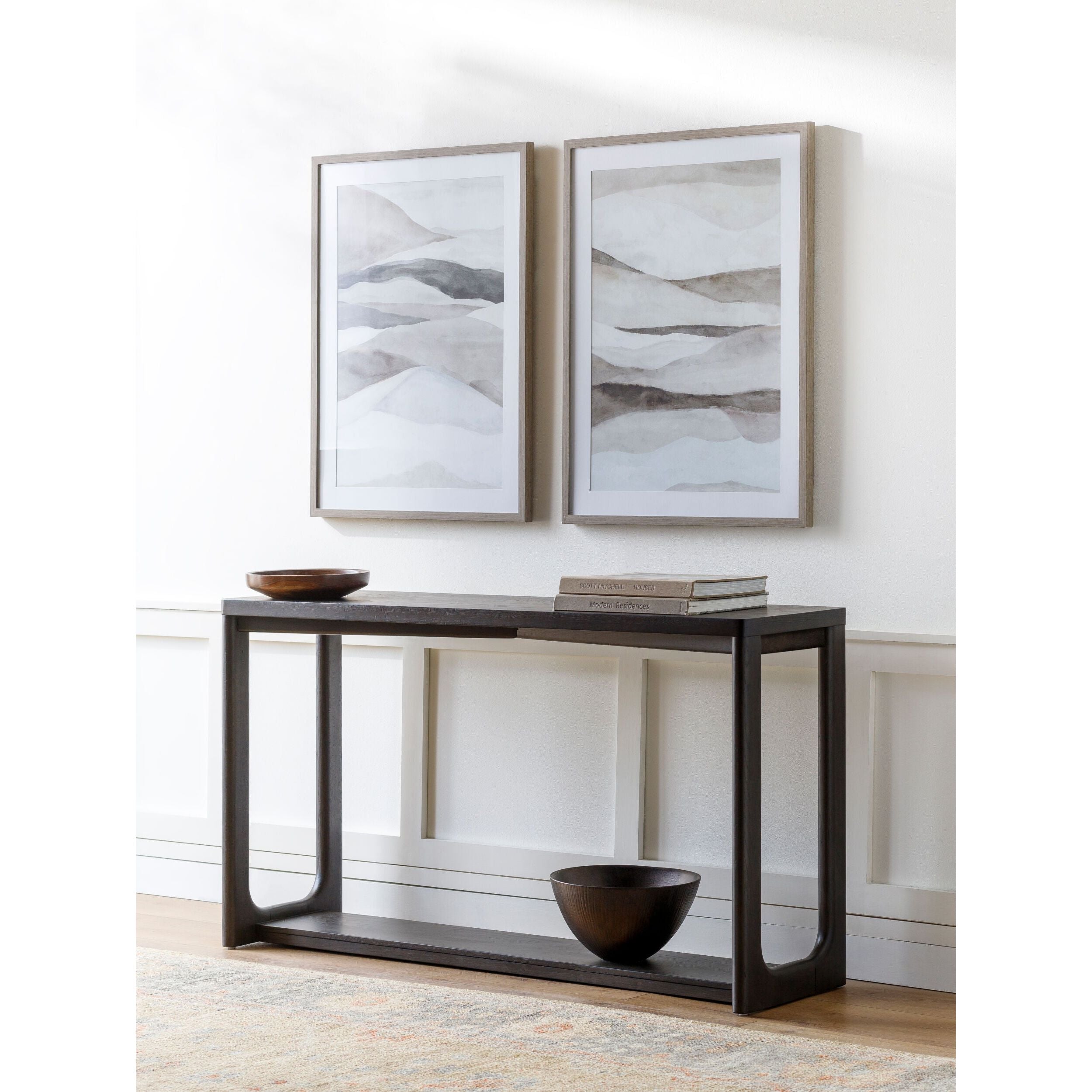 Surya Callister Modern Black Wood Console Table - Image 1