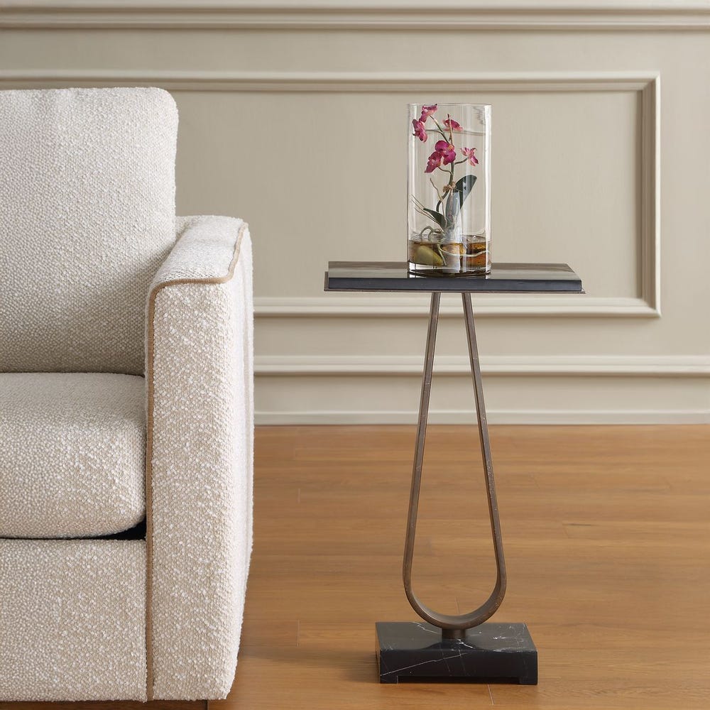 Uttermost Galloway Slim Dark Bronzed Accent Table - Image 2