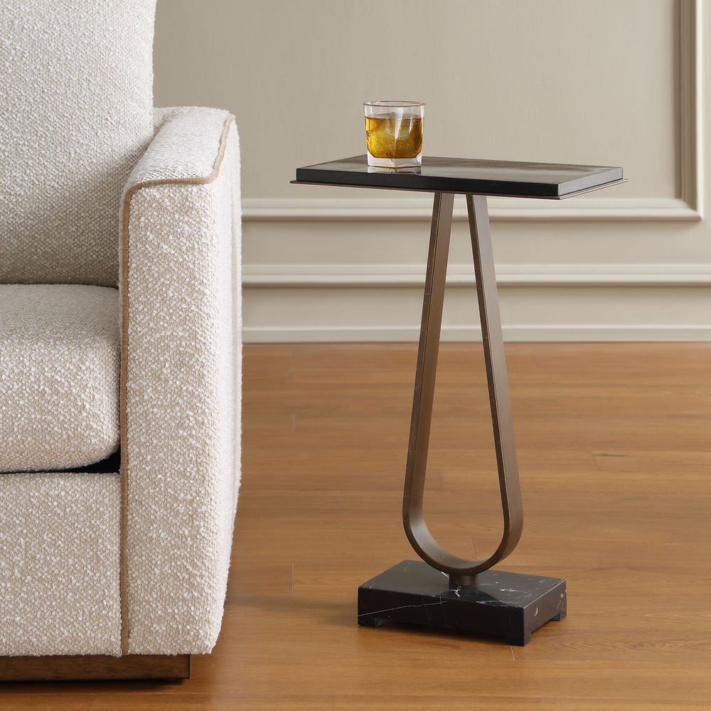 Uttermost Galloway Slim Dark Bronzed Accent Table