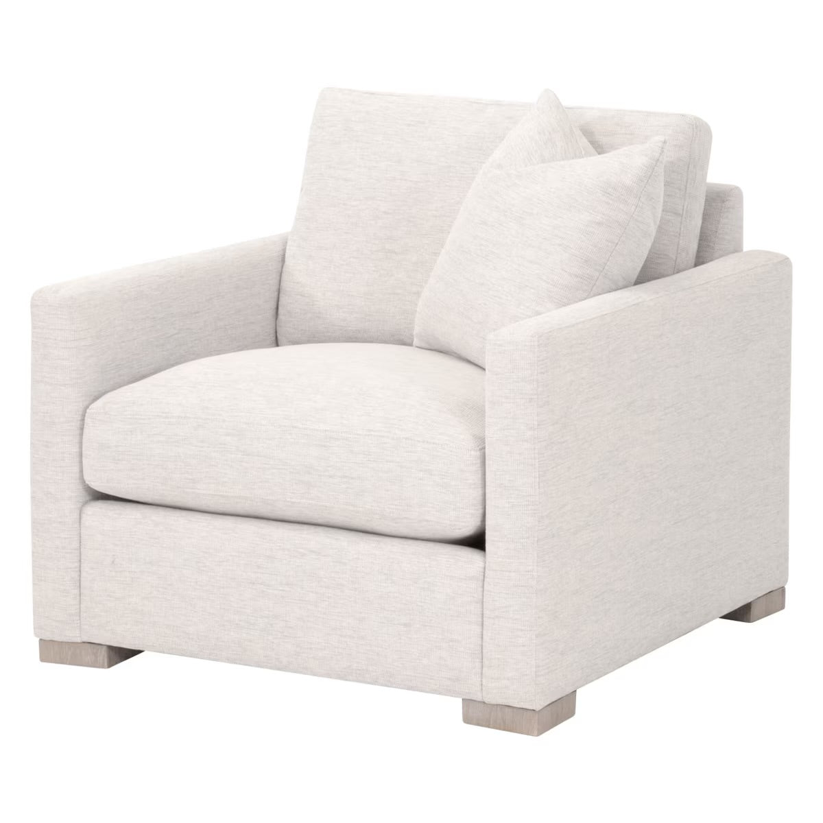 Essentials For Living Clara Slim Arm Sofa Chair~ Performance Stone Basketweave, Natural Gray Oak - Image 2