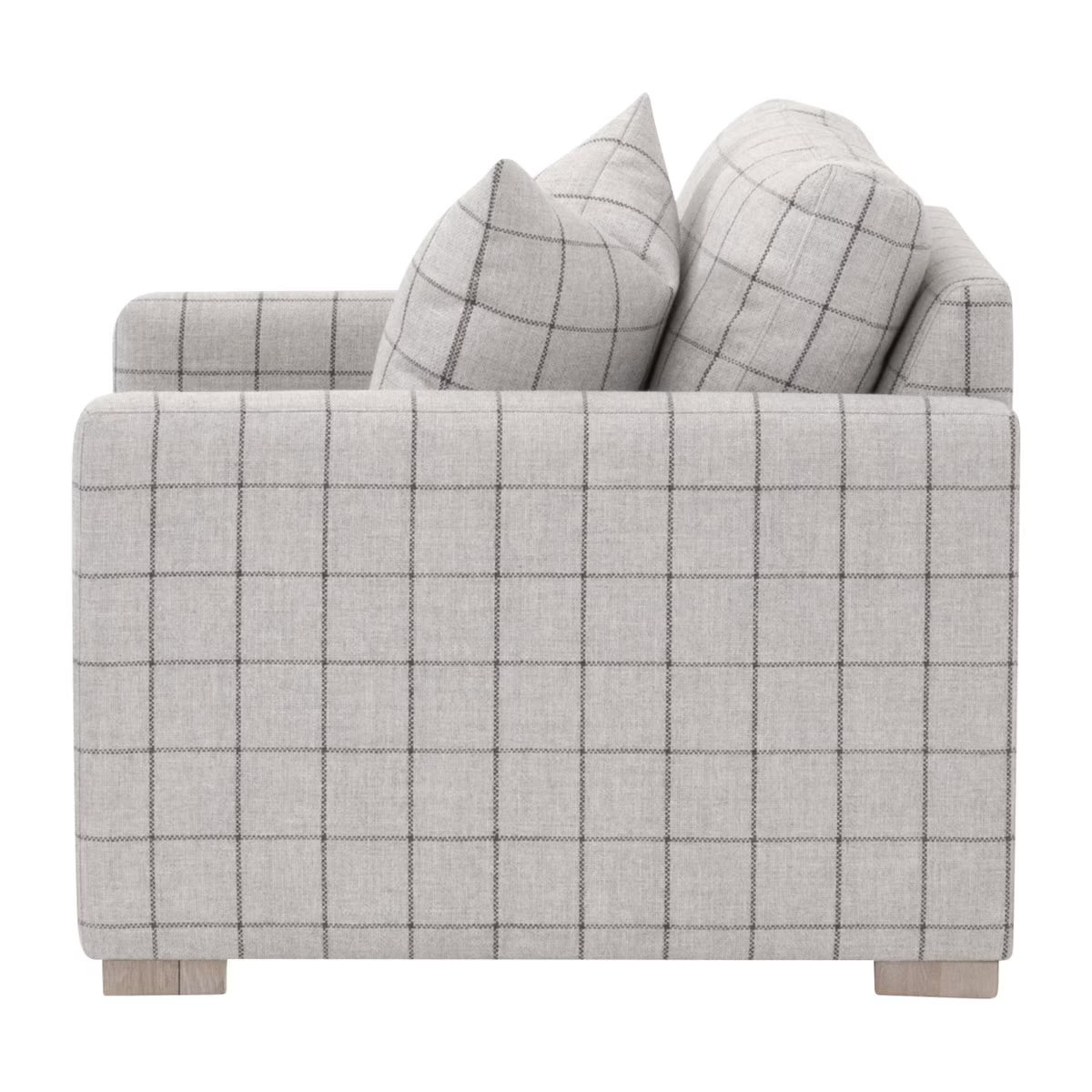 Essentials For Living Clara Slim Arm Sofa Chair~ Performance Windowpane Cement, Natural Gray Oak - Image 3
