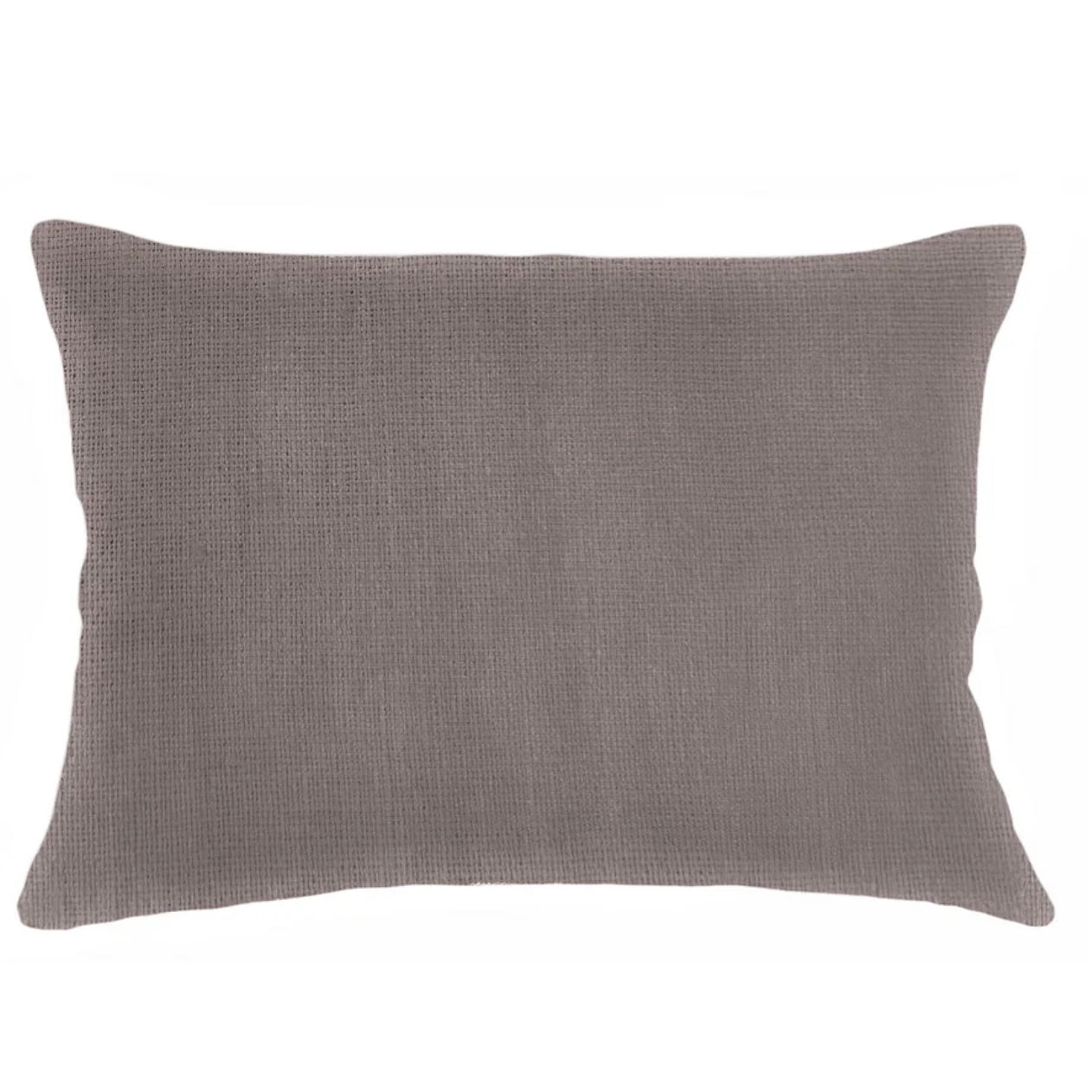 Anaya Home So Soft Linen Taupe Lumbar Pillow 14x20 With Down Insert - Image 1