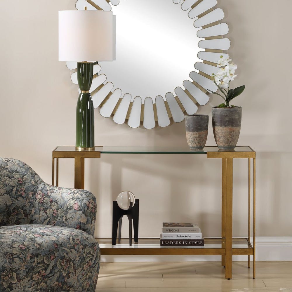 Uttermost Kendrick Radiant Gold Leaf Finish Console Table - Image 3