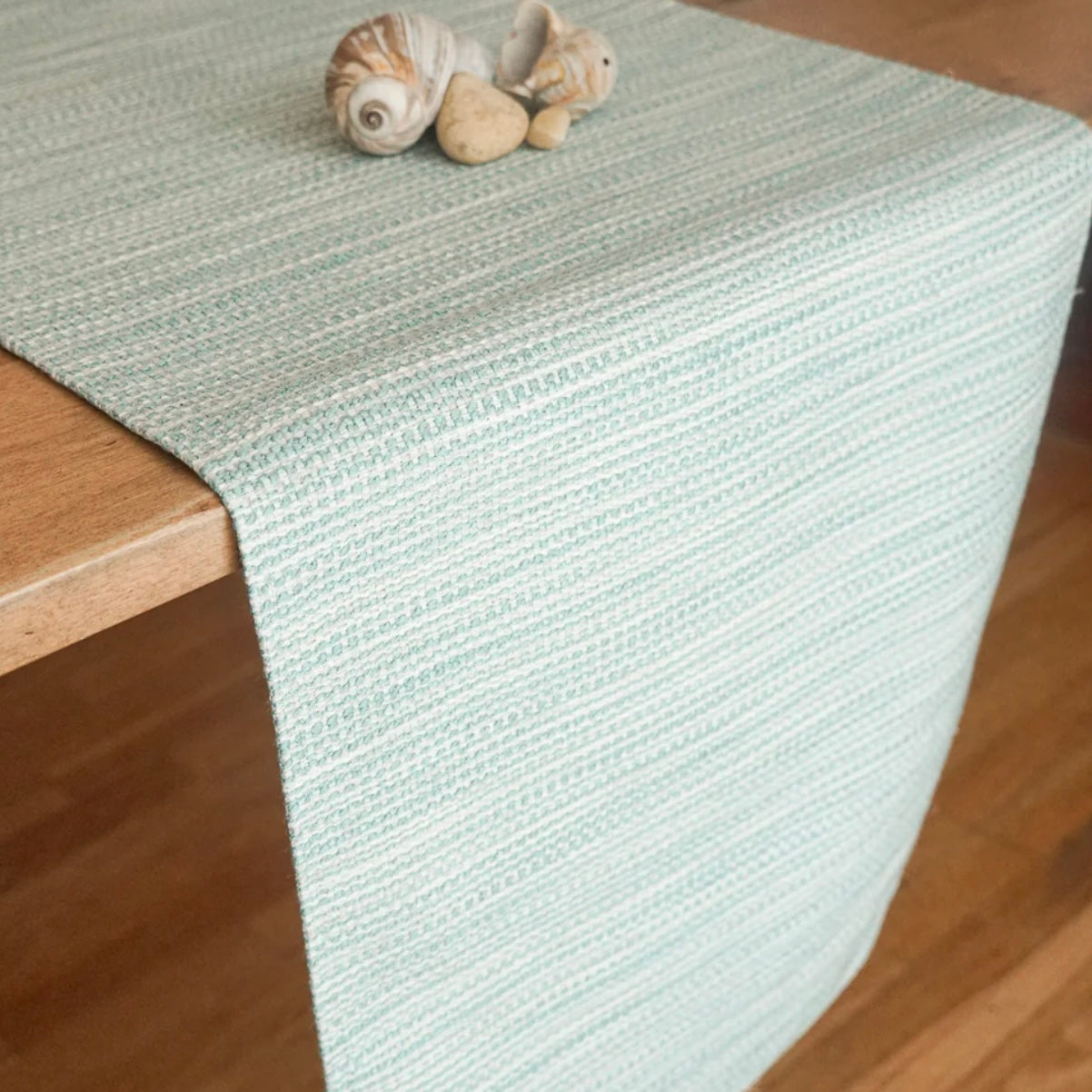 Anaya Home Bay View Aqua Indoor Outdoor Table Runner - Image 3
